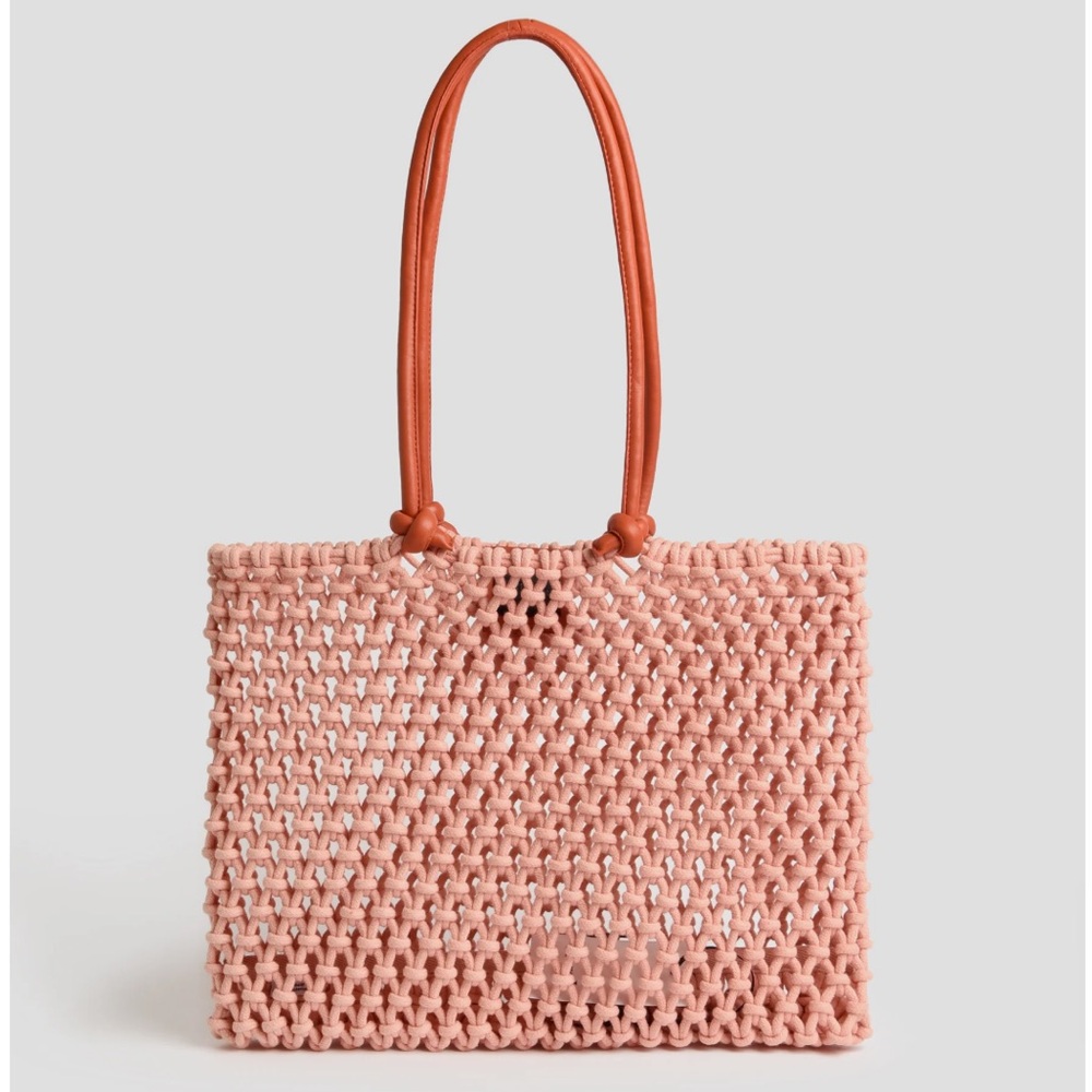 Clare V Sandy Beach Tote in Blush Pink w Poppy Straps